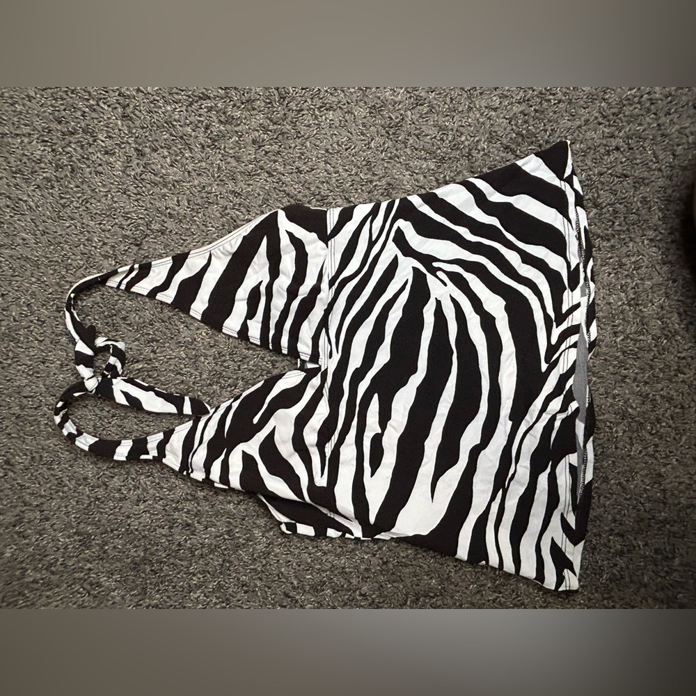 Zebra Print Halter Top